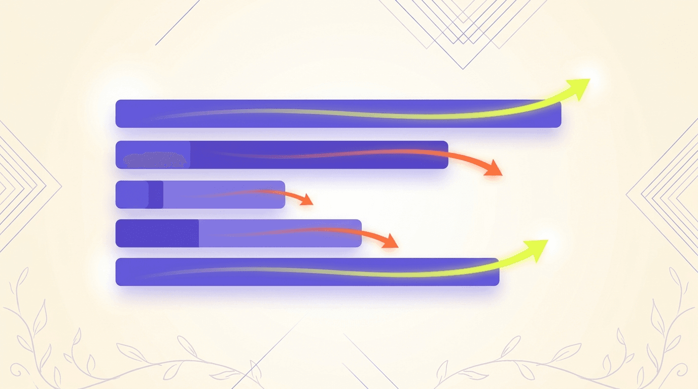 Editorial illustration of marginal ROAS curves for five platforms — each curve rising, peaking, then flattening into diminishing returns.
